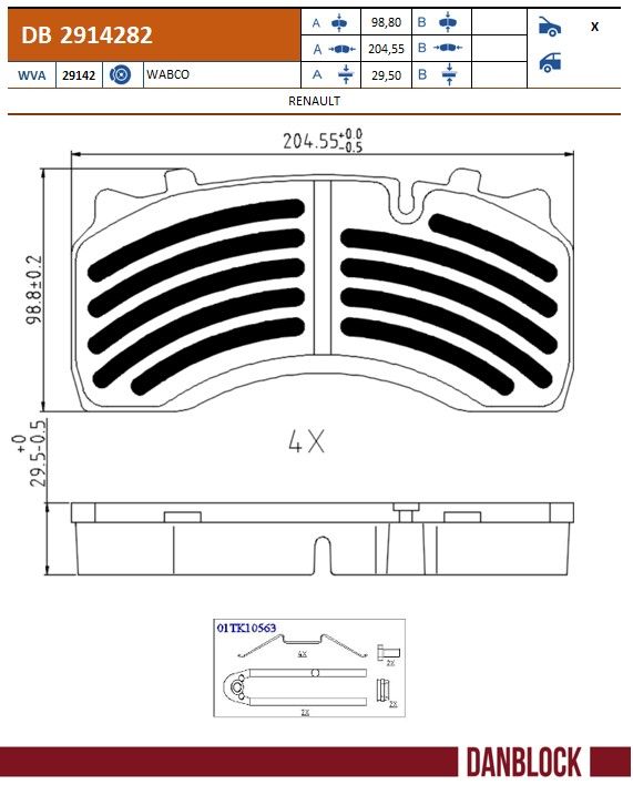 Set placute frana,frana disc DB 2914282 DANBLOCK